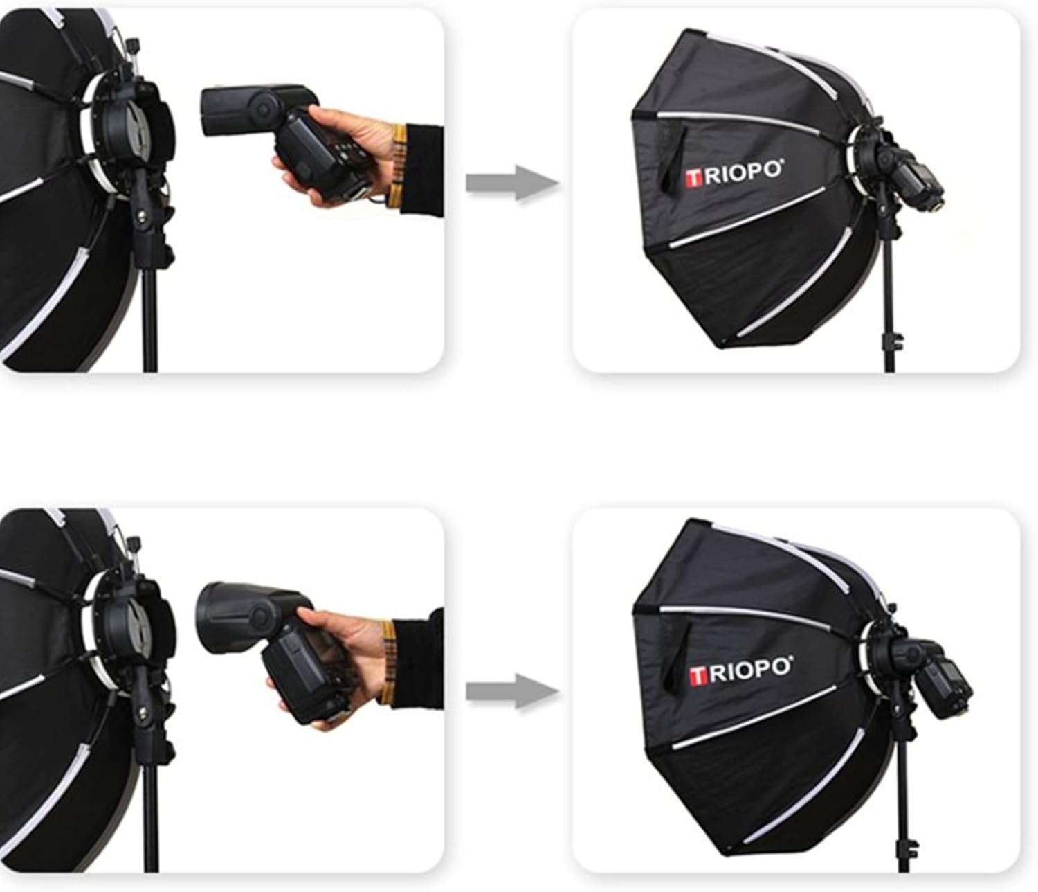 Triopo KX120 Soft Box 47.2in120cm Octágono Paraguas Fotografía Softbox para Godox V1 AD200Pro Cabeza Redonda Flash Speedlite Speedlight Soft Box