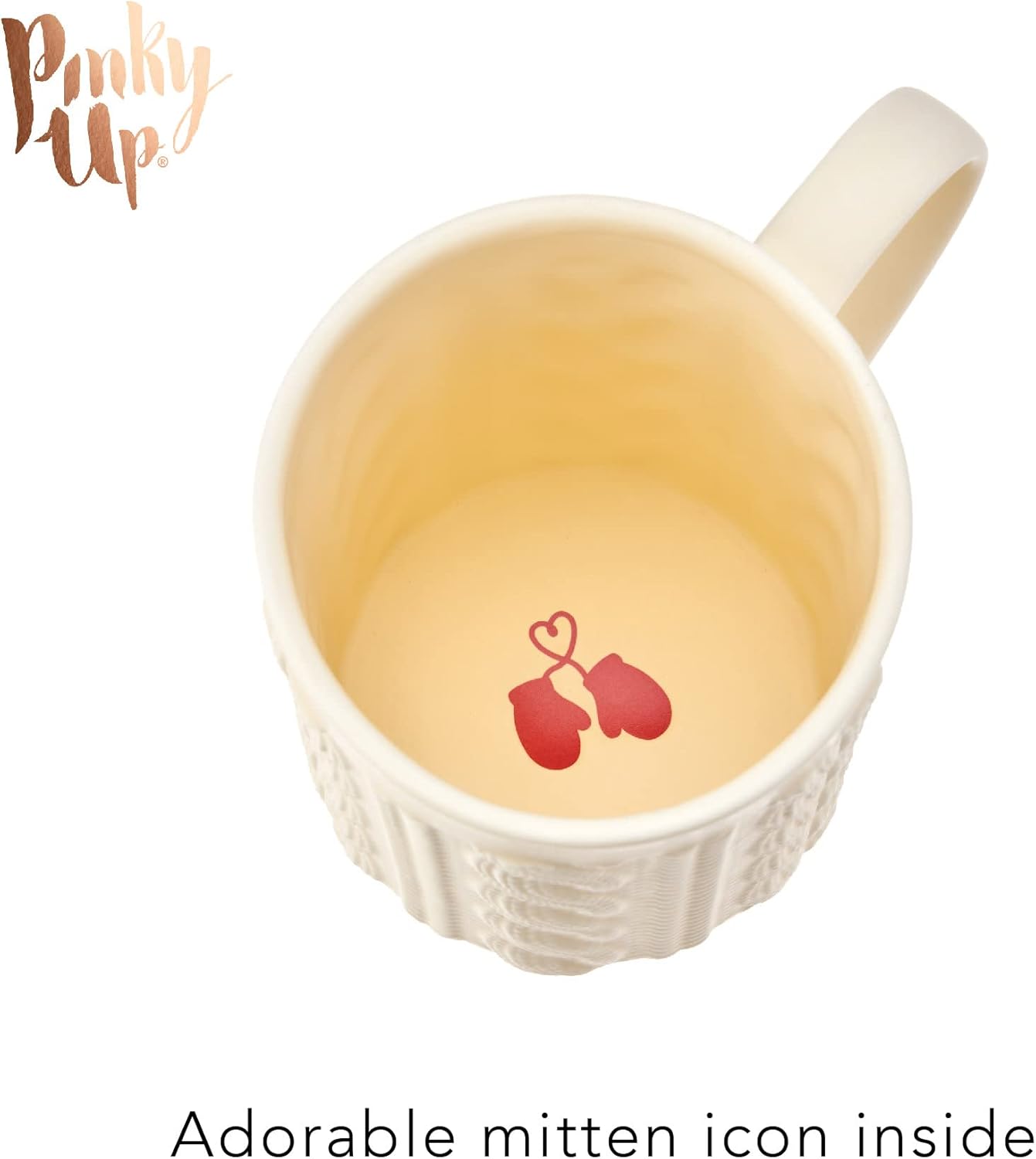 Pinky Up Annette – Taza de té de cerámica e infusor de té de hojas sueltas, accesorios de té de hojas de Loos, taza de té, diseño de punto, 12 onzas