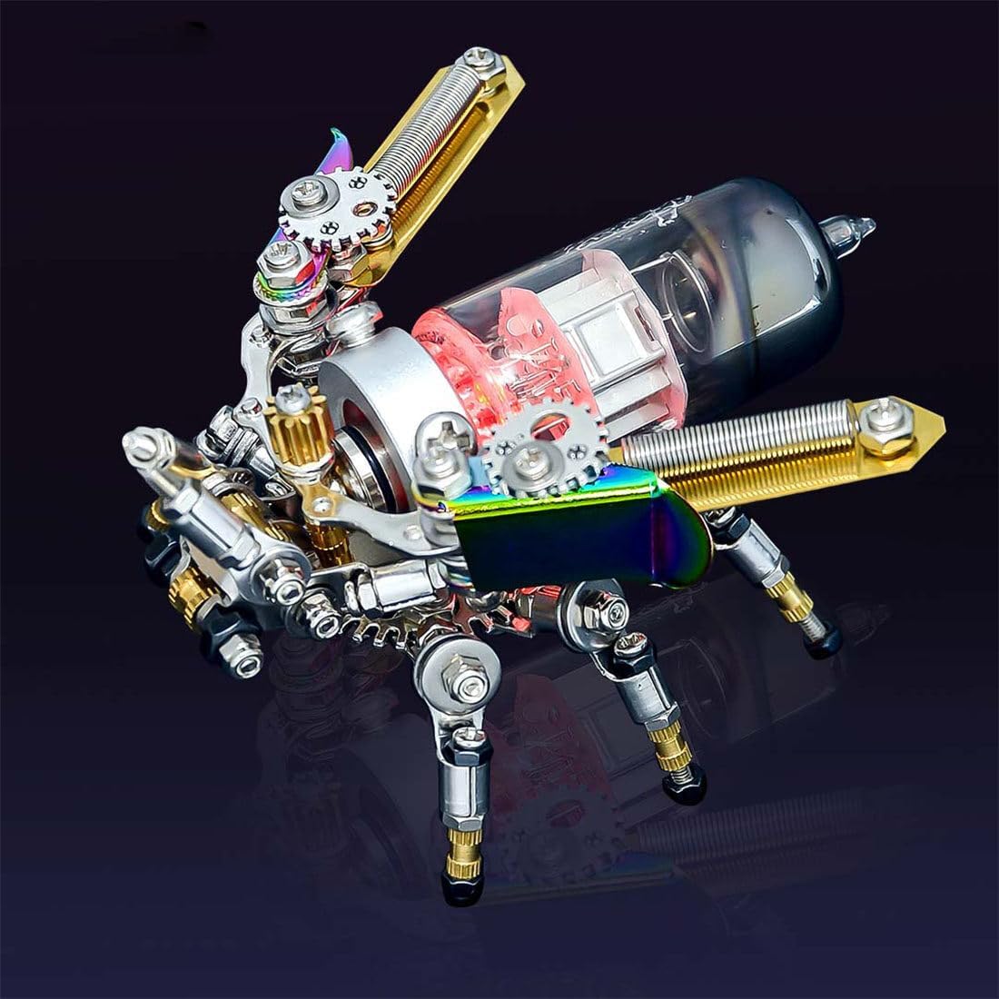 Newcomer Rompecabezas de metal 3D para adultos, luciérnaga mecánica 3D DIY, modelo de montaje de metal de insectos, decoración de piezas coloridas