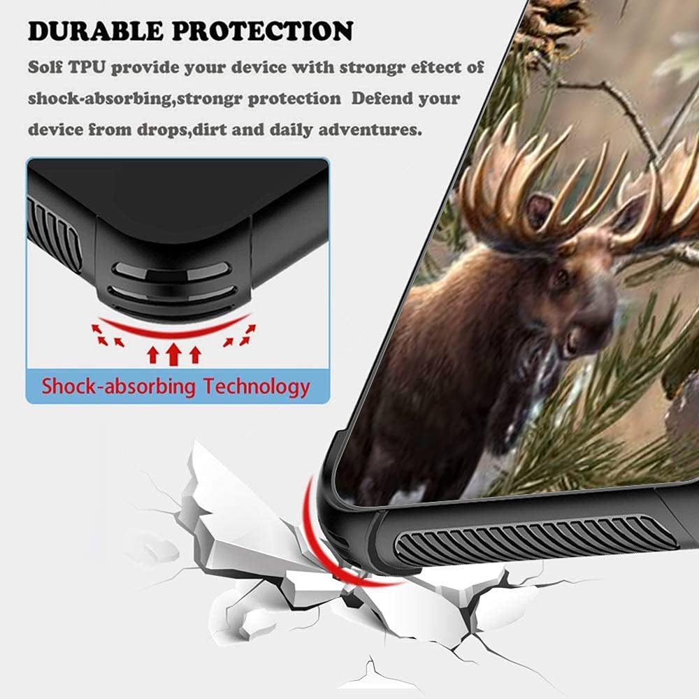 DAIZAG Funda compatible con iPhone 13, funda de protección contra caídas de ciervos de camuflaje para iPhone 13, diseño de bordes de TPU suave para
