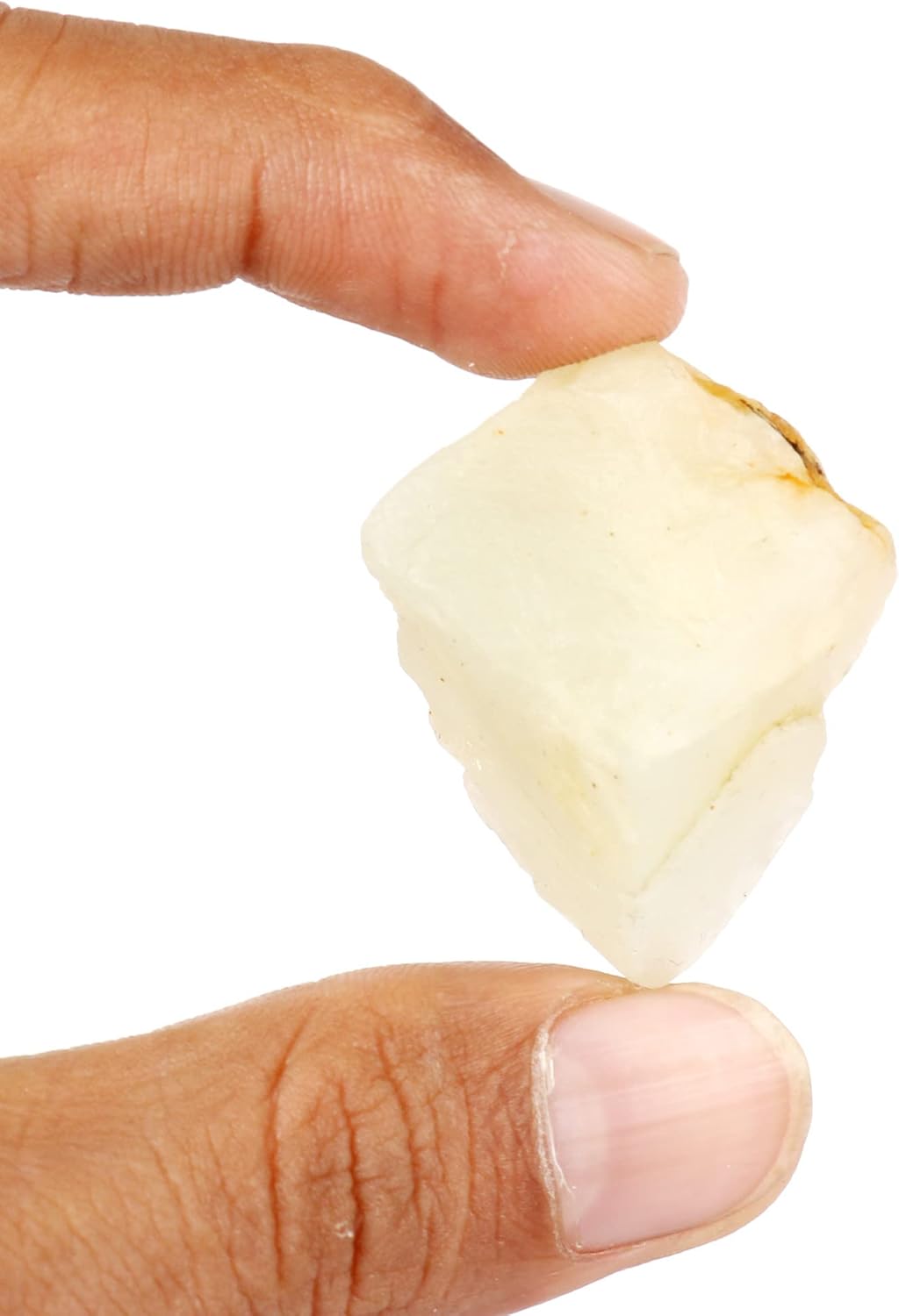 GEMHUB Piedra preciosa de cristal blanco natural de 81.25 quilates, piedra lunar blanca bruta de color blanco para envolver alambre