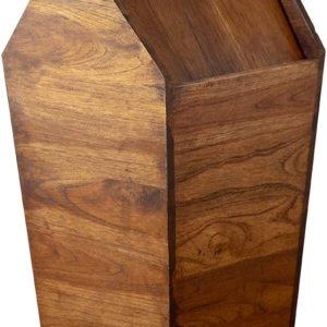 AVEO Basurero de madera con tapa, cuadrados para el hogar, sala de estar, dormitorio, interiorexterior, cubo de basura creativo, contenedores de AVEO Basurero de madera con tapa, cuadrados para el hogar, sala de estar, dormitorio, interiorexterior, cubo de basura creativo, contenedores de