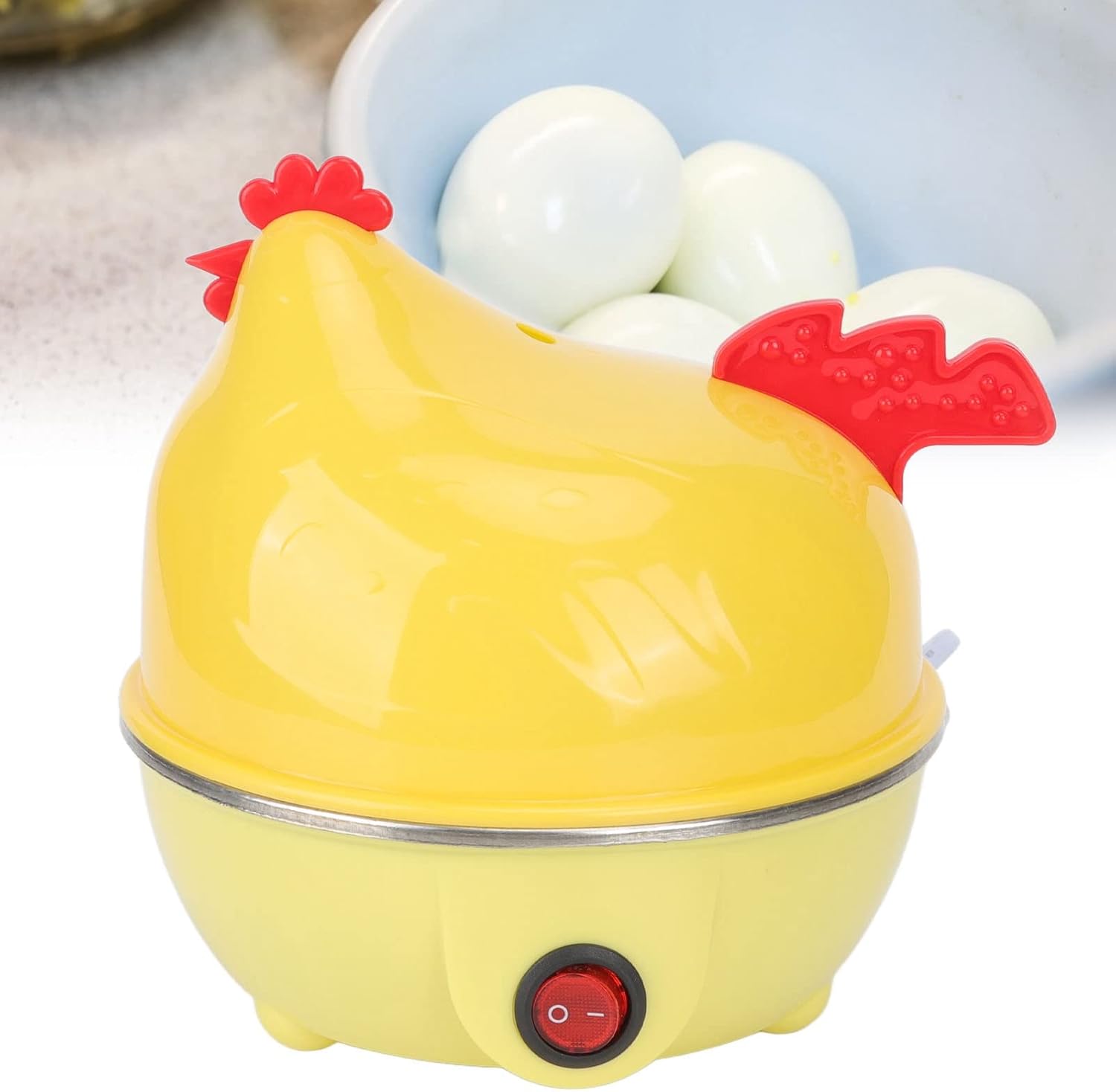 Jeanoko Olla rápida para huevos, olla multifuncional para huevos con capacidad de 7 huevos, apagado automático, forma de pollo para desayuno, huevos