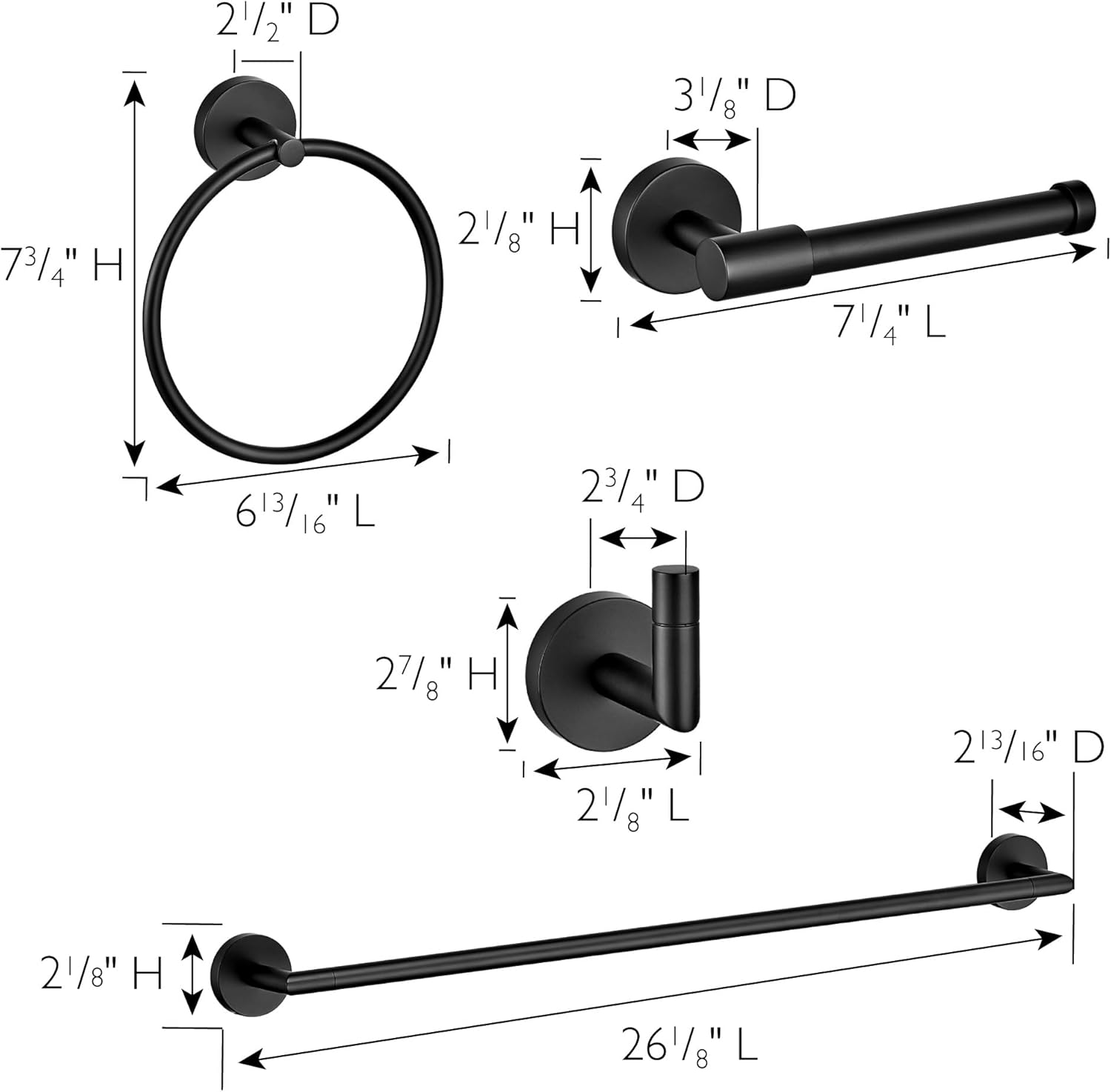 Design House Graz – Soporte para papel higiénico, color negro mate