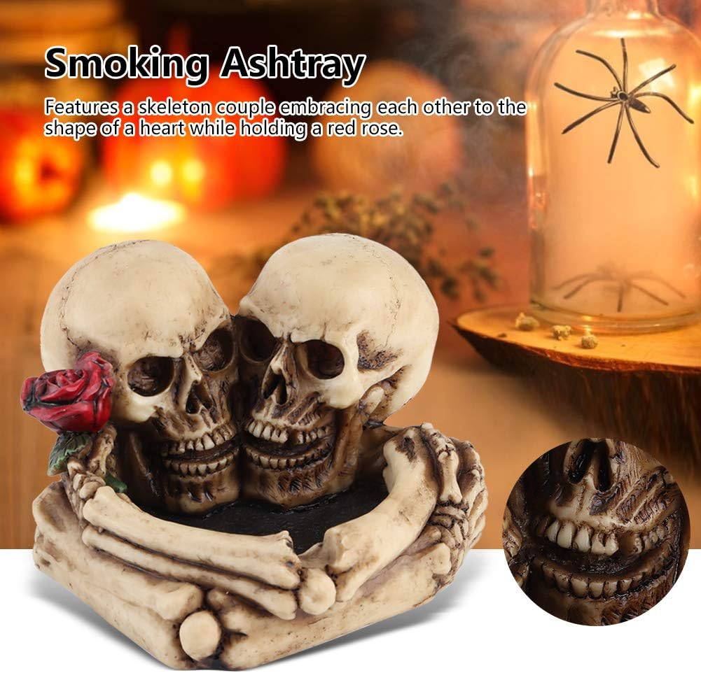 Cenicero para fumar, cenicero de figura en forma de esqueleto, cenicero compuesto de moda hermoso cenicero para hombre para decoraciones geniales de