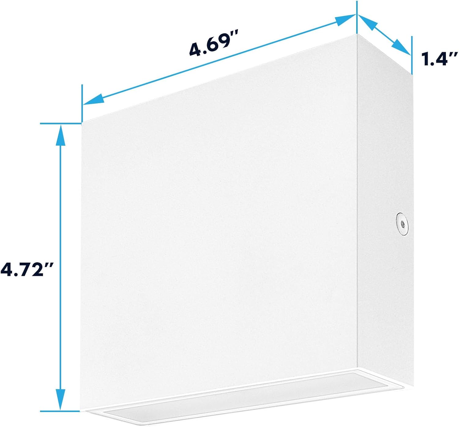 LUXRITE Aplique de pared cuadrado LED arriba y abajo, metal, 5CCT 2700K  3000K  3500K  4000K  5000K, moderna lámpara de pared para interiores y