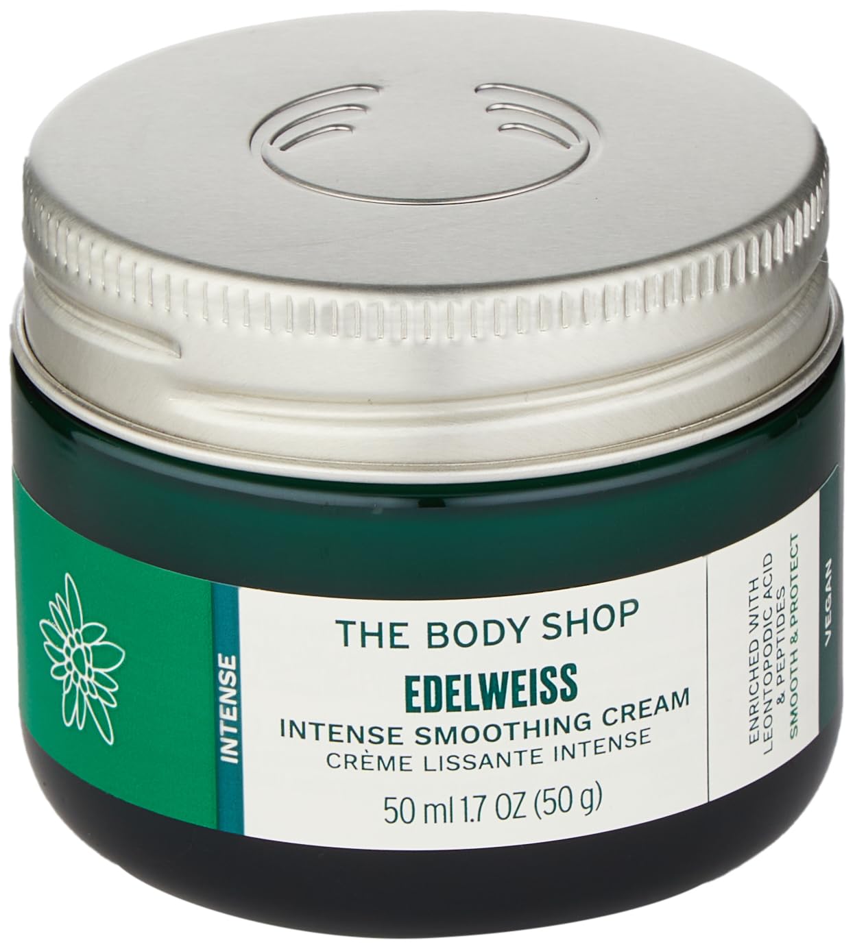 The Body Shop Edelweiss Crema Suavizante Intense – Crema Nutritiva de Día – Hidrata e Hidrata la Piel – Vegana – 1.7 fl oz