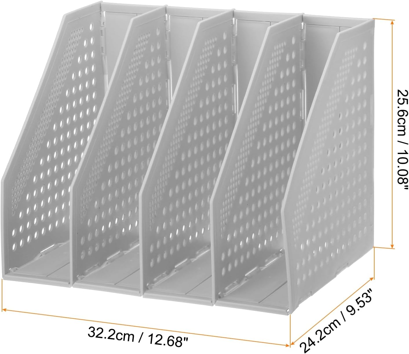 PATIKIL Soporte plegable para archivadores, 4 compartimentos verticales, organizador de escritorio resistente para oficina, libros, organización de