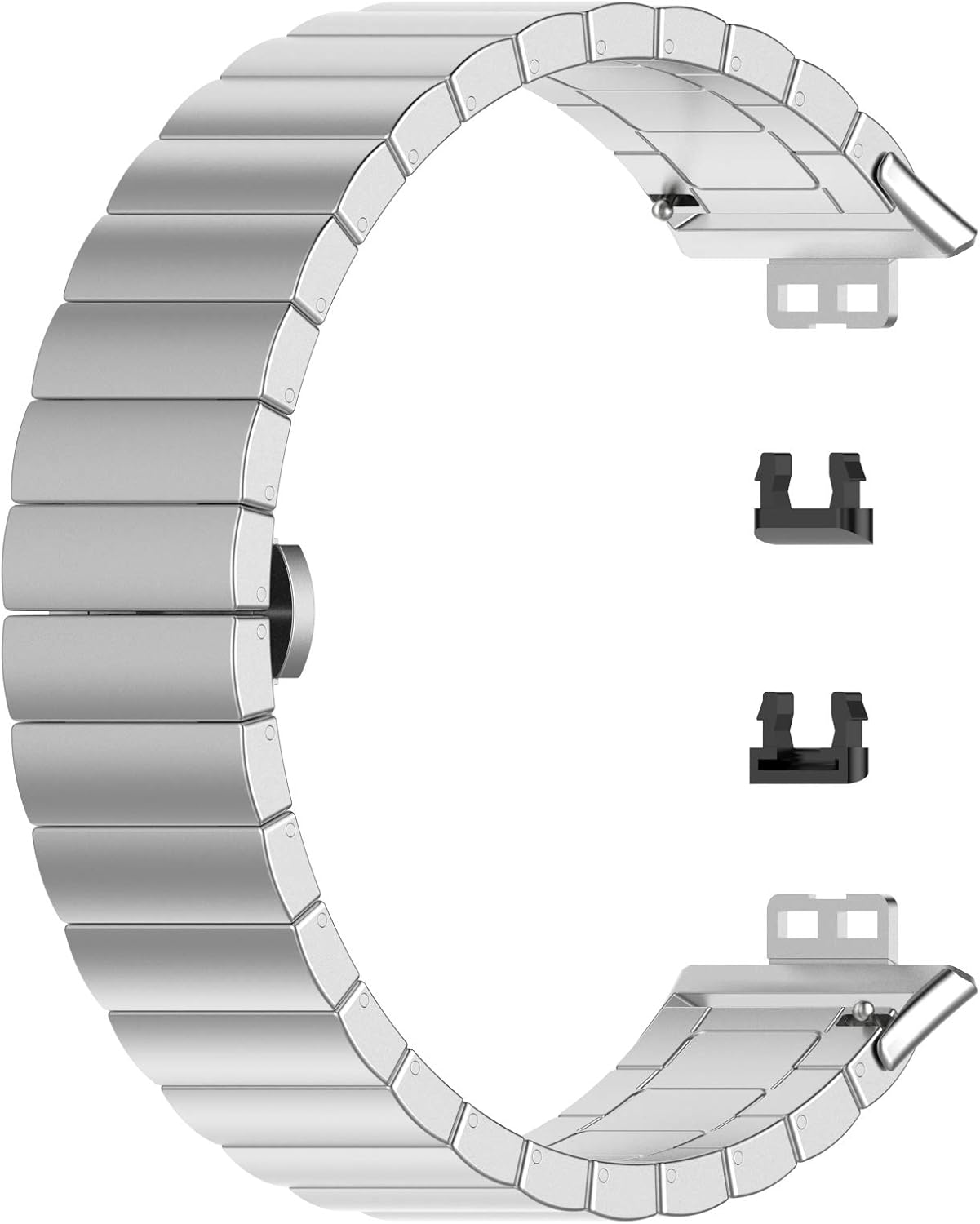 BabyValley banda compatible con Huawei Watch Fit Band correa de acero inoxidable pulsera de metal con herramientas pulsera de repuesto para reloj