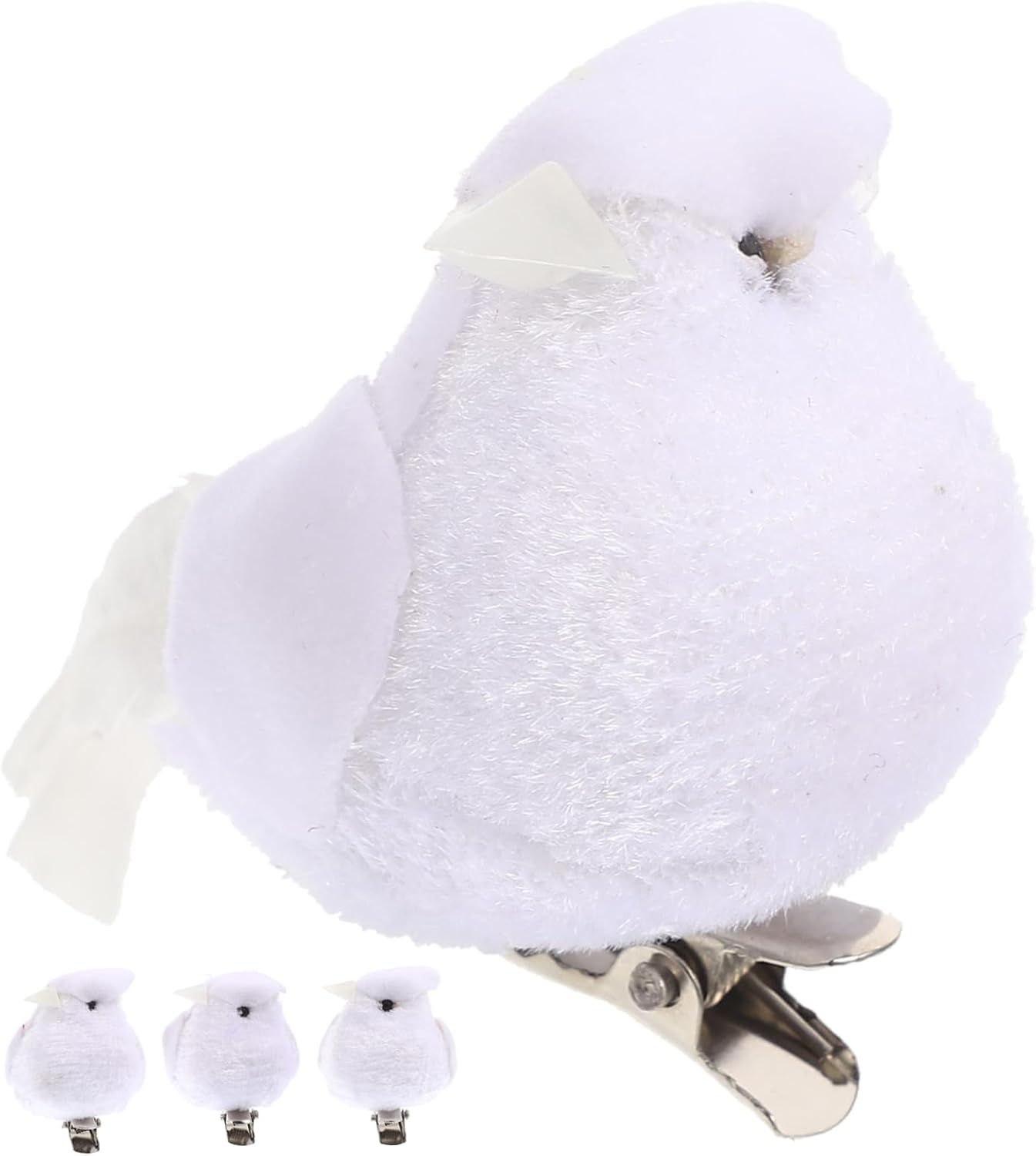 COOPHYA Pájaros falsos 4 piezas de simulación de espuma para manualidades, paloma blanca, pájaro de jardín falso, pájaros artificiales, cardenales,