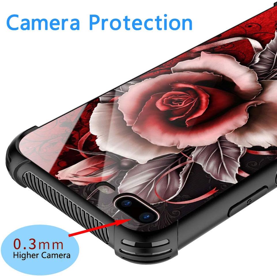 TnXee Funda compatible con iPhone 8, funda de rosa fantasía para iPhone SE 2020, funda para niñas y mujeres, diseño de patrón para iPhone 78SE2,
