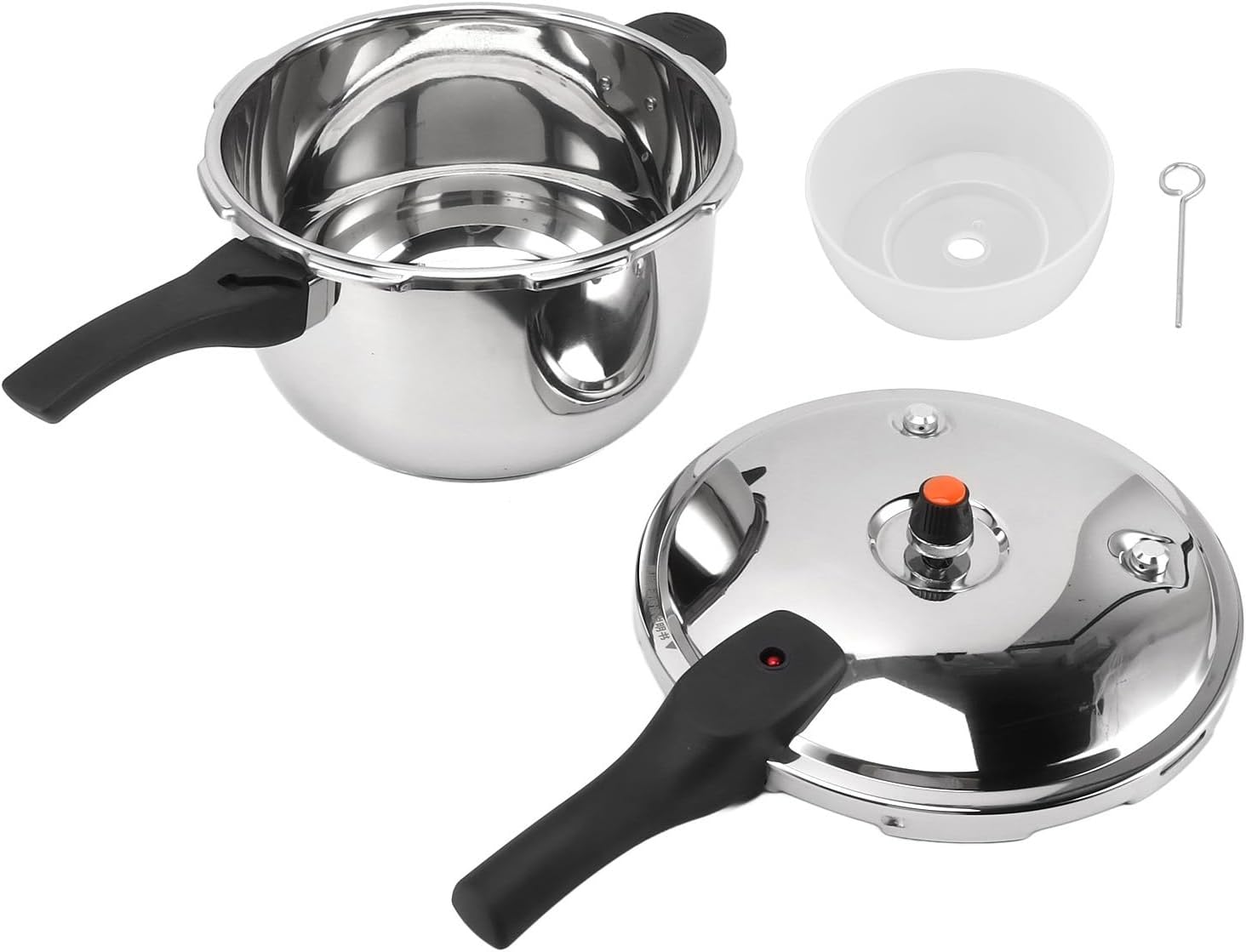 Olla a presión para estufa, olla arrocera de acero inoxidable de 80 KPA con válvula limitadora de presión, mango de seguridad multifuncional olla de
