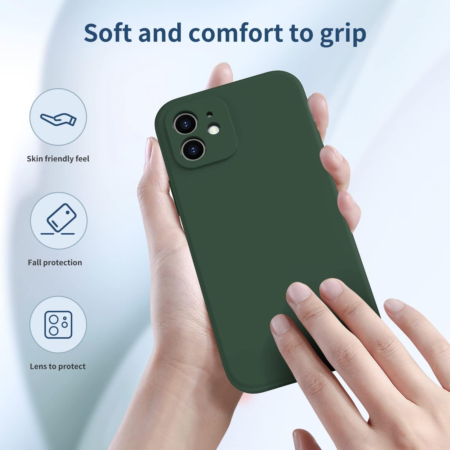FUNMIKO Funda diseñada para iPhone 12 con protector de pantalla, protección completa con cubierta mejorada para el lente de la cámara, funda