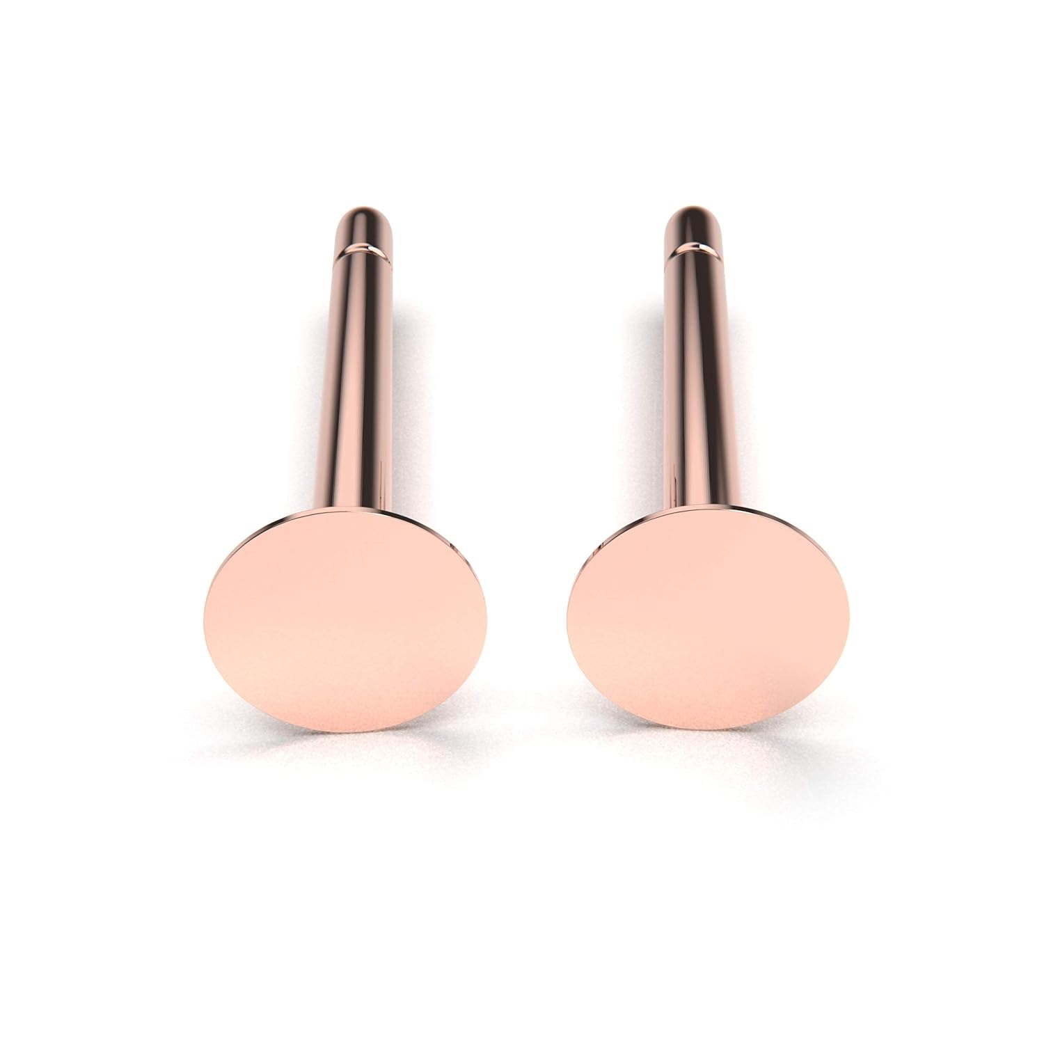 Tiny Round Dot Disc Stud Earrings in 925 Sterling Silver, Gold Vermeil, or Rose Gold Vermeil  Dainty Minimalist Earrings for Women (Rose Gold