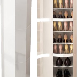 Gabinete de zapatos moderno con rotación de 360, redondo, moderno, simple, giratorio de 360, zapatero para la entrada, armario de zapatos para Gabinete de zapatos moderno con rotación de 360, redondo, moderno, simple, giratorio de 360, zapatero para la entrada, armario de zapatos para
