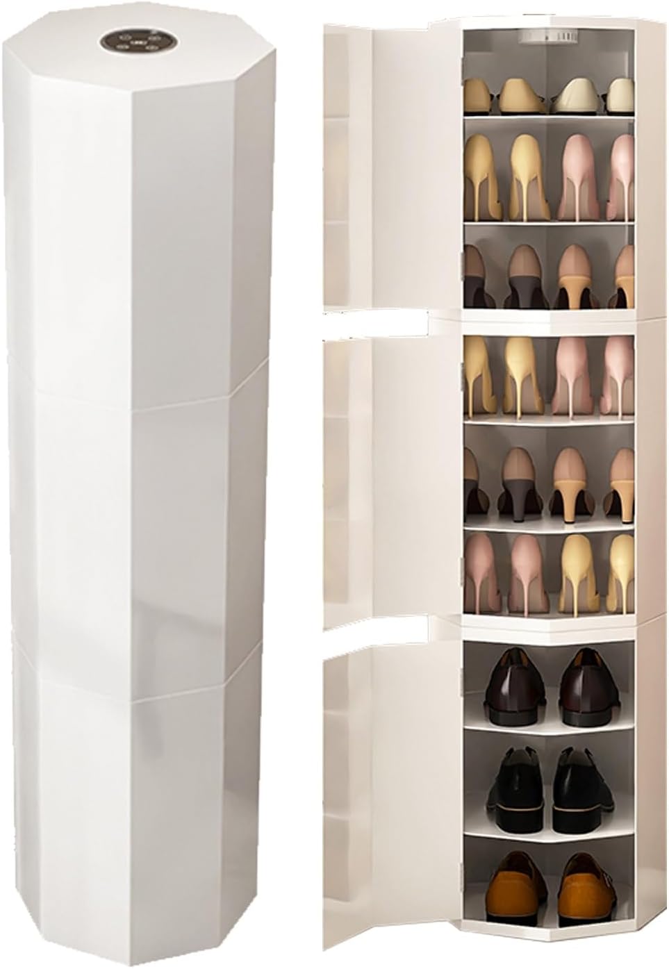 Gabinete de zapatos moderno con rotación de 360, redondo, moderno, simple, giratorio de 360, zapatero para la entrada, armario de zapatos para