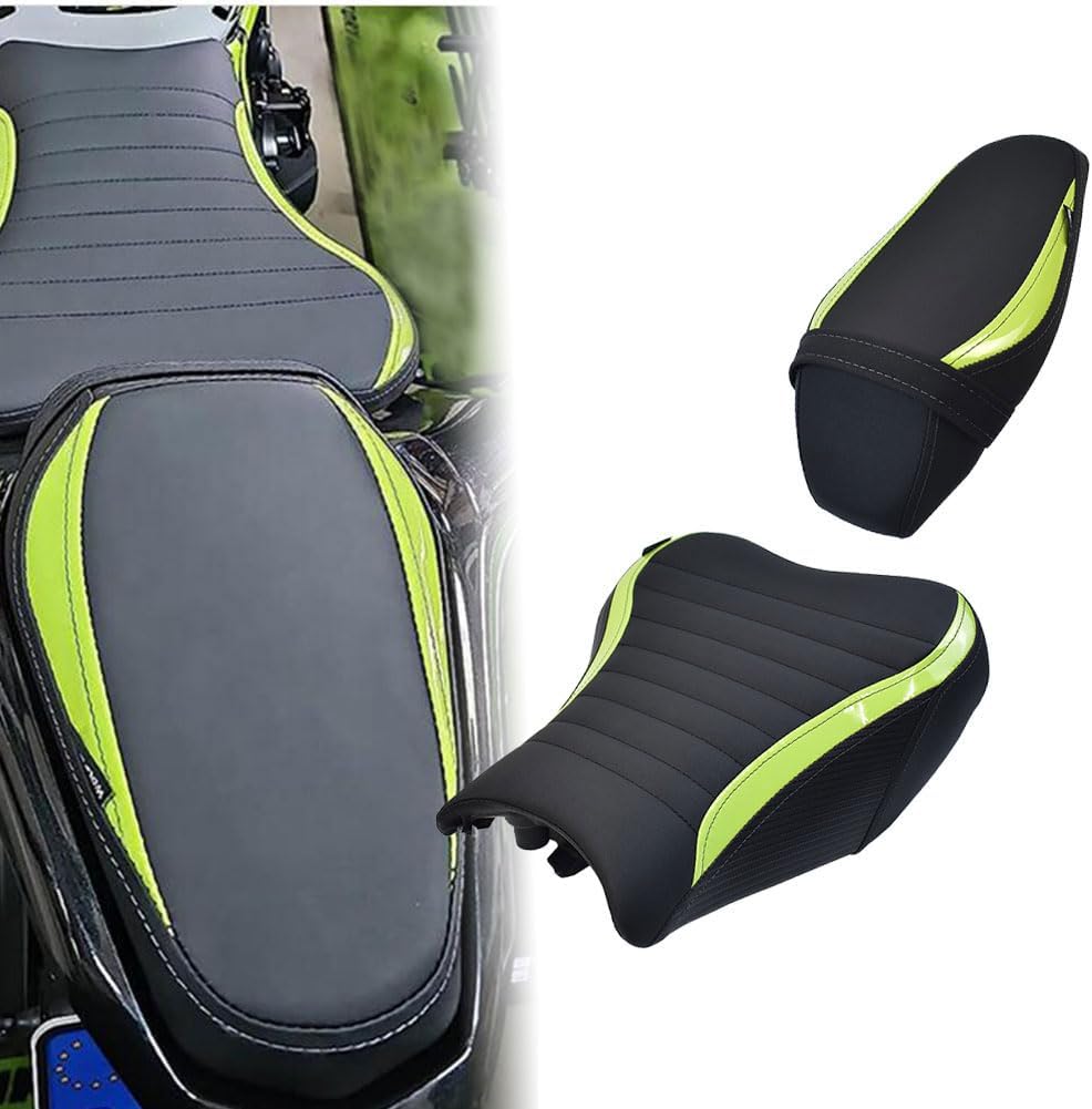 Midimttop Asiento delantero de cuero suave Touring Waterpfroof, cojín para asiento trasero del pasajero, asiento trasero para Ka-wa-sa-ki Z900 Z-900