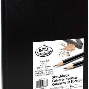 Royal & Langnickel Cartucho de bocetos A4, negro, papel de dibujo, artista, bloc de libro de bocetos, 3.88 ozm, 220 páginas (8.5 in x 11.0 in) Royal & Langnickel Cartucho de bocetos A4, negro, papel de dibujo, artista, bloc de libro de bocetos, 3.88 ozm, 220 páginas (8.5 in x 11.0 in)