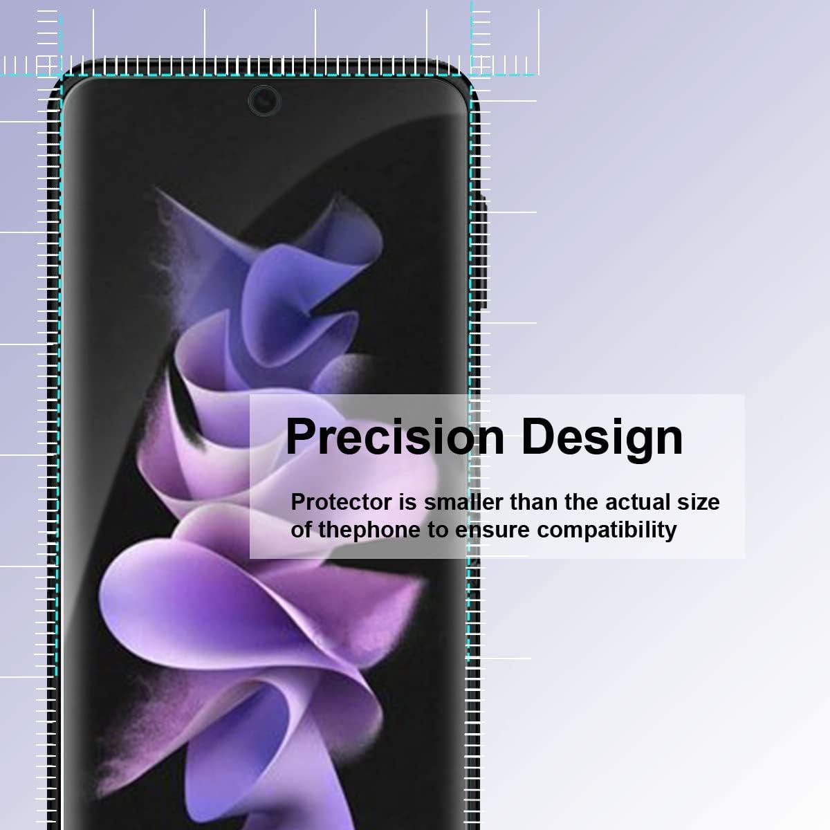 UEEBAI Protector de pantalla de privacidad para Samsung Galaxy Z Flip 5 5G, 2 unidades de dureza 9H, película de vidrio templado privado anti espía