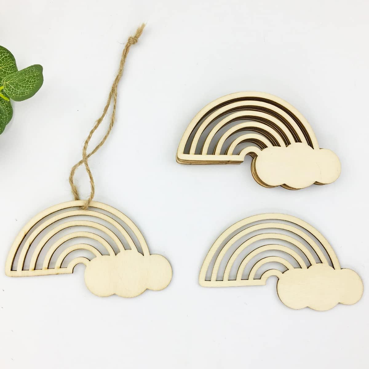 30 piezas de madera de arco iris, manualidades, recortes de madera sin terminar, discos de madera para proyectos de bricolaje para niños, decoración