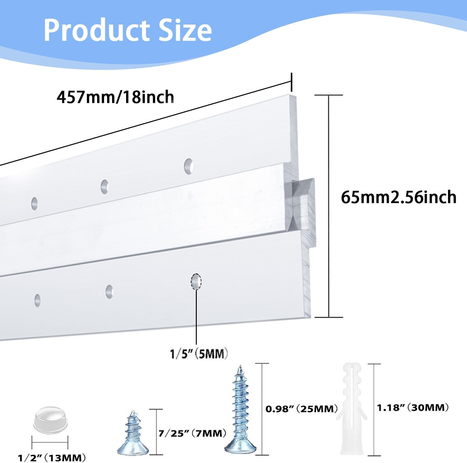 Tacos franceses de 18 pulgadas, soportes de montaje en pared de aluminio resistente para colgar fotos, espejo, estante, cabecera, panel o pizarra
