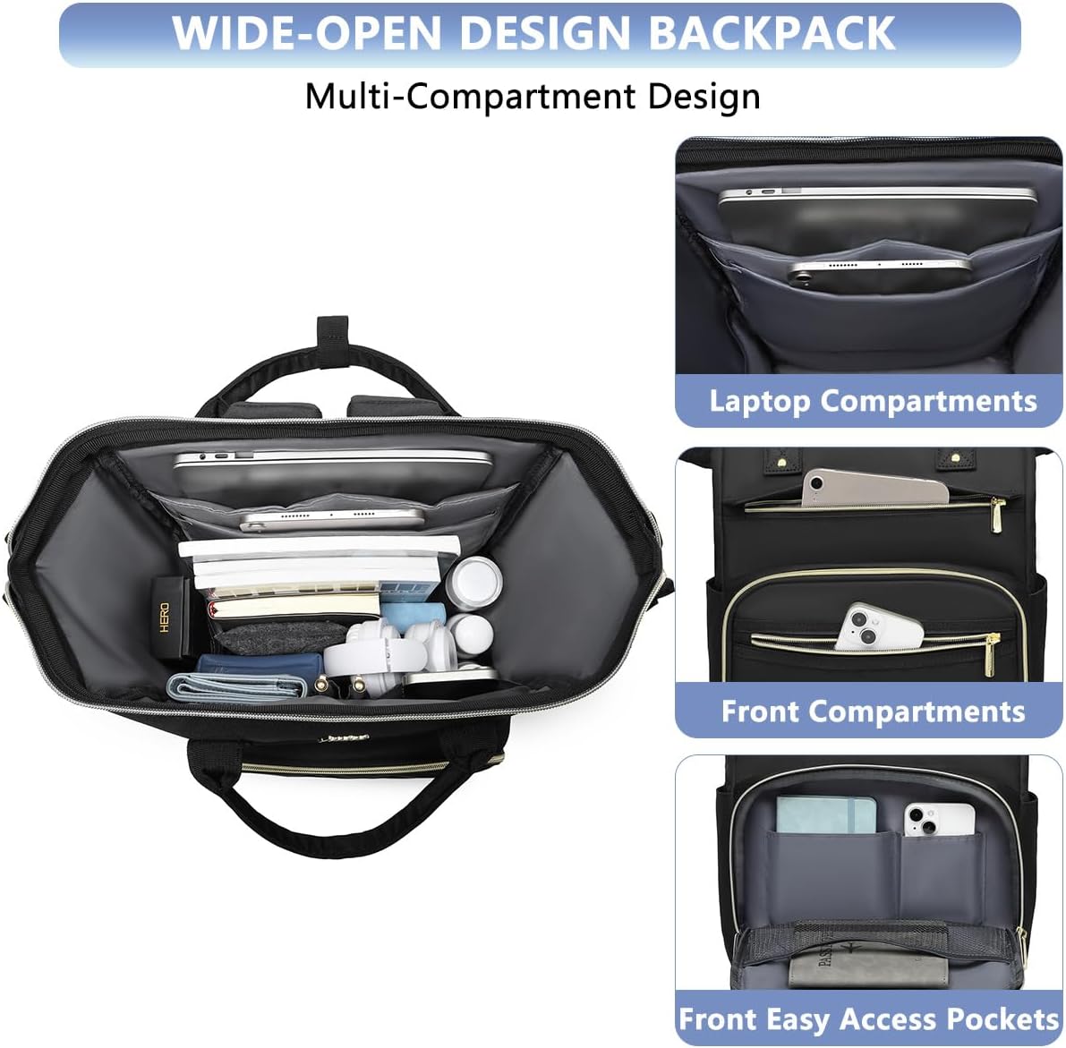 Bolsas para laptop para mujer, mochila para enfermera mochila para profesores de 15.6 pulgadas con puerto USB, mochila casual antirrobo, bolsa de