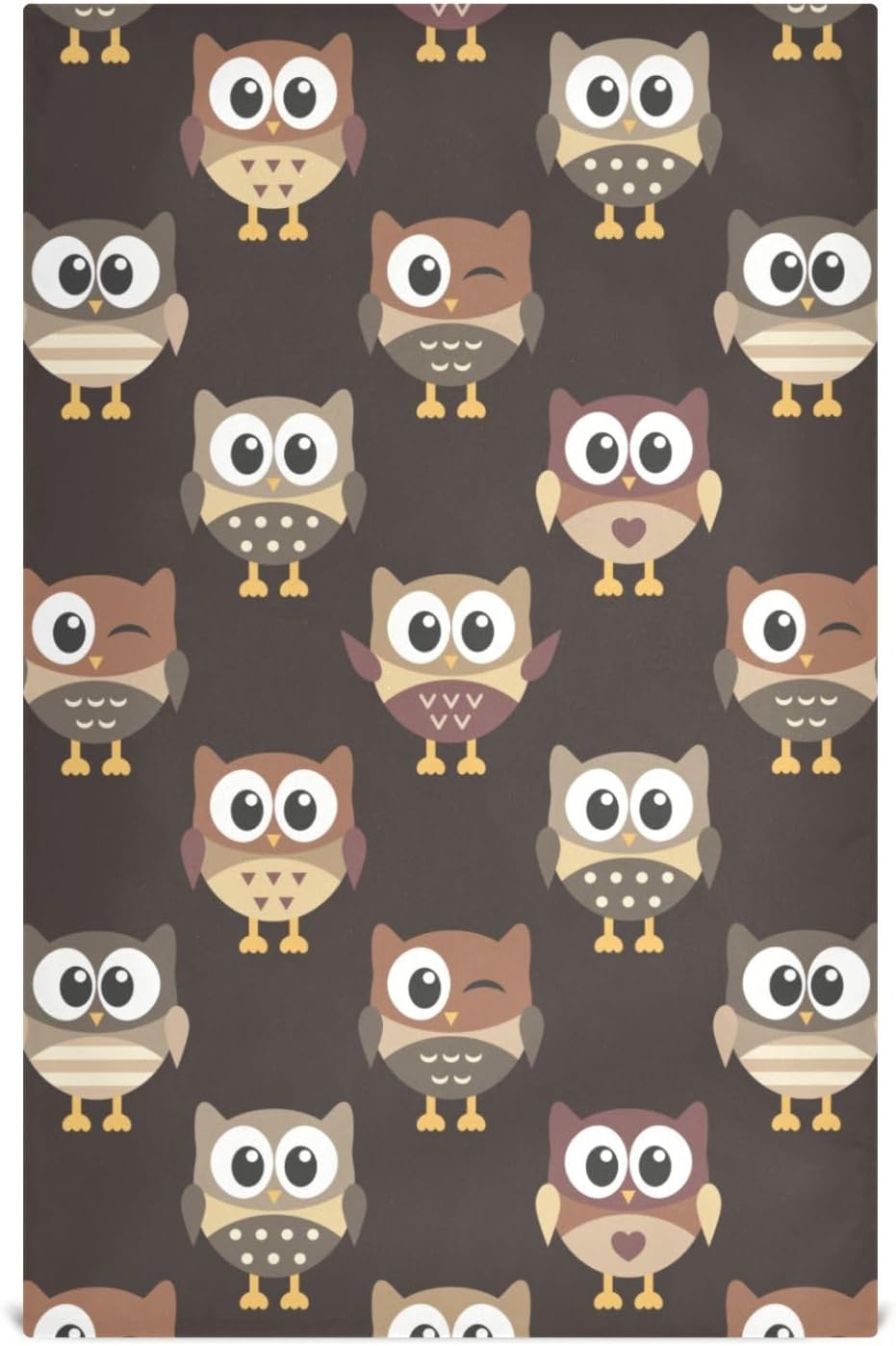 Owls – Toallas de cocina marrones, 18 x 28 pulgadas, paños de cocina súper suaves y absorbentes para lavar platos, paquete de 4 toallas de mano