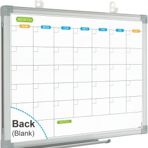 JILoffice Calendario mensual de borrado en seco de 15 x 12 pulgadas, pizarra de borrado en seco de doble cara, tablero de calendario, marco de JILoffice Calendario mensual de borrado en seco de 15 x 12 pulgadas, pizarra de borrado en seco de doble cara, tablero de calendario, marco de