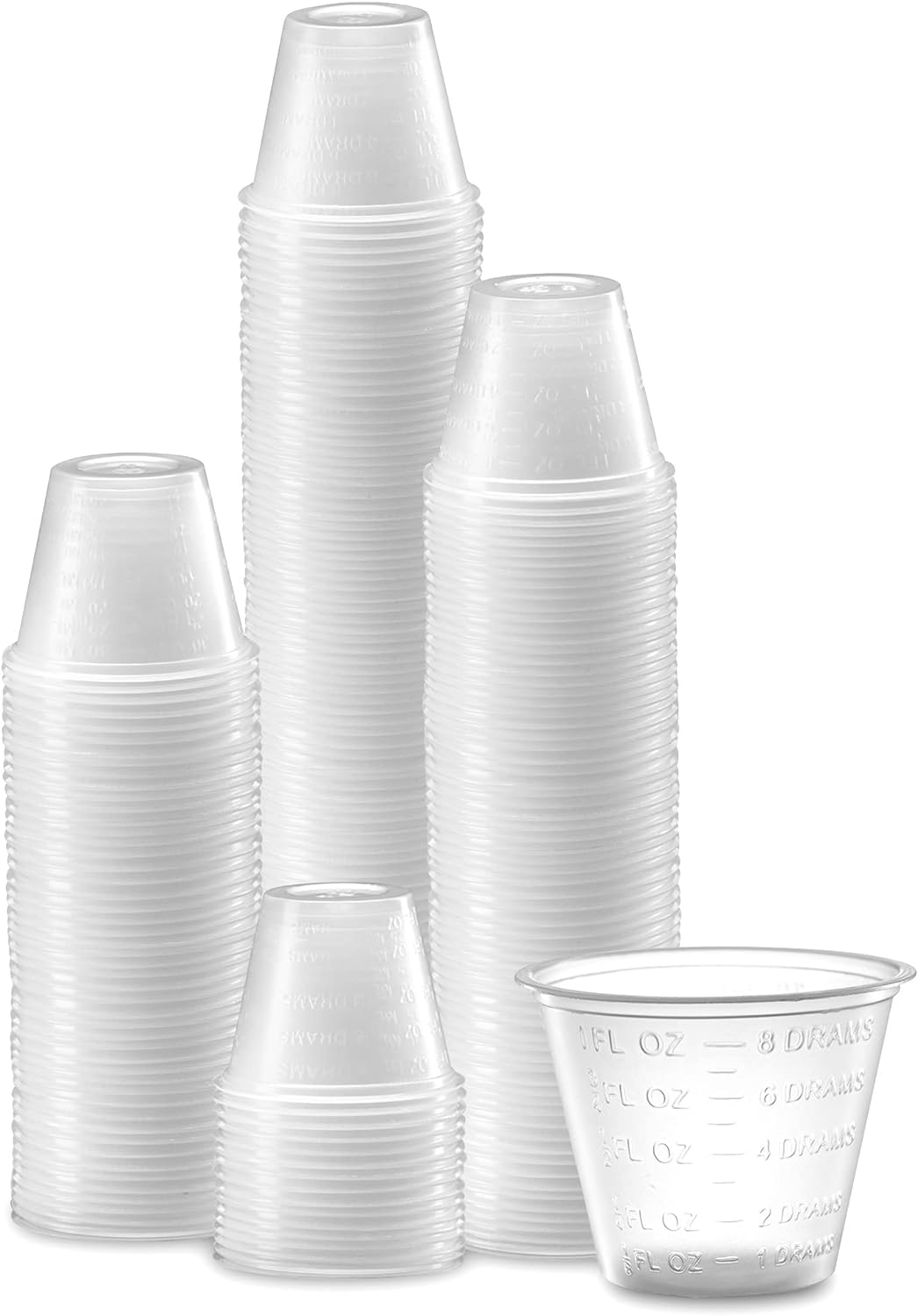 (100 unidades de 1 onza) vasos medicinales desechables con marcas de medidas en relieve, para medicamentos líquidos y secos, por Care Plus