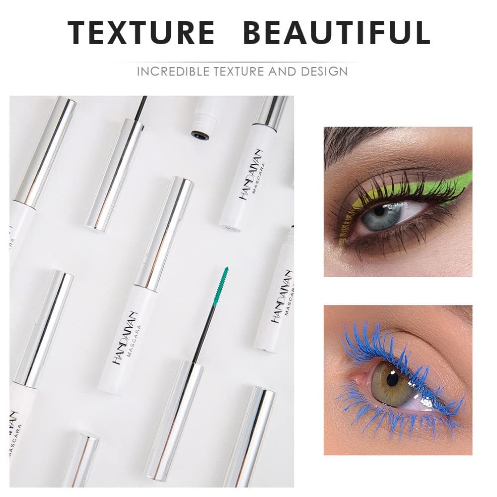 Máscara colorida de 12 colores, impermeable, de larga duración, para maquillaje de ojos, azul, negro, blanco, verde, morado, para mujeres y niñas,