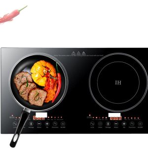 Placa de cocción portátil, 2400 W, encimera de inducción doble, encimera de 2 estufas, placa caliente para placa de cocción de inducción portátil de Placa de cocción portátil, 2400 W, encimera de inducción doble, encimera de 2 estufas, placa caliente para placa de cocción de inducción portátil de