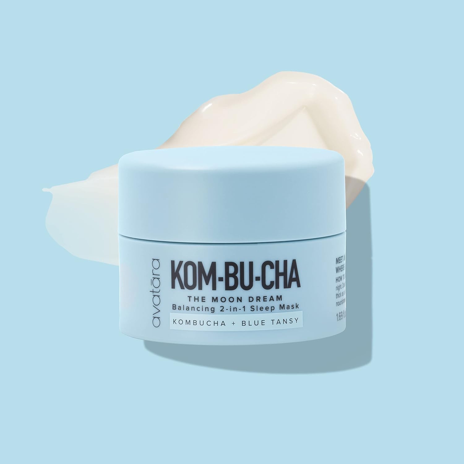 Avatara – Kombucha The Moon Dream – Recambio de crema de noche, hidratante facial equilibrante con niacinamida, aceite de tanaceto azul y vitamina