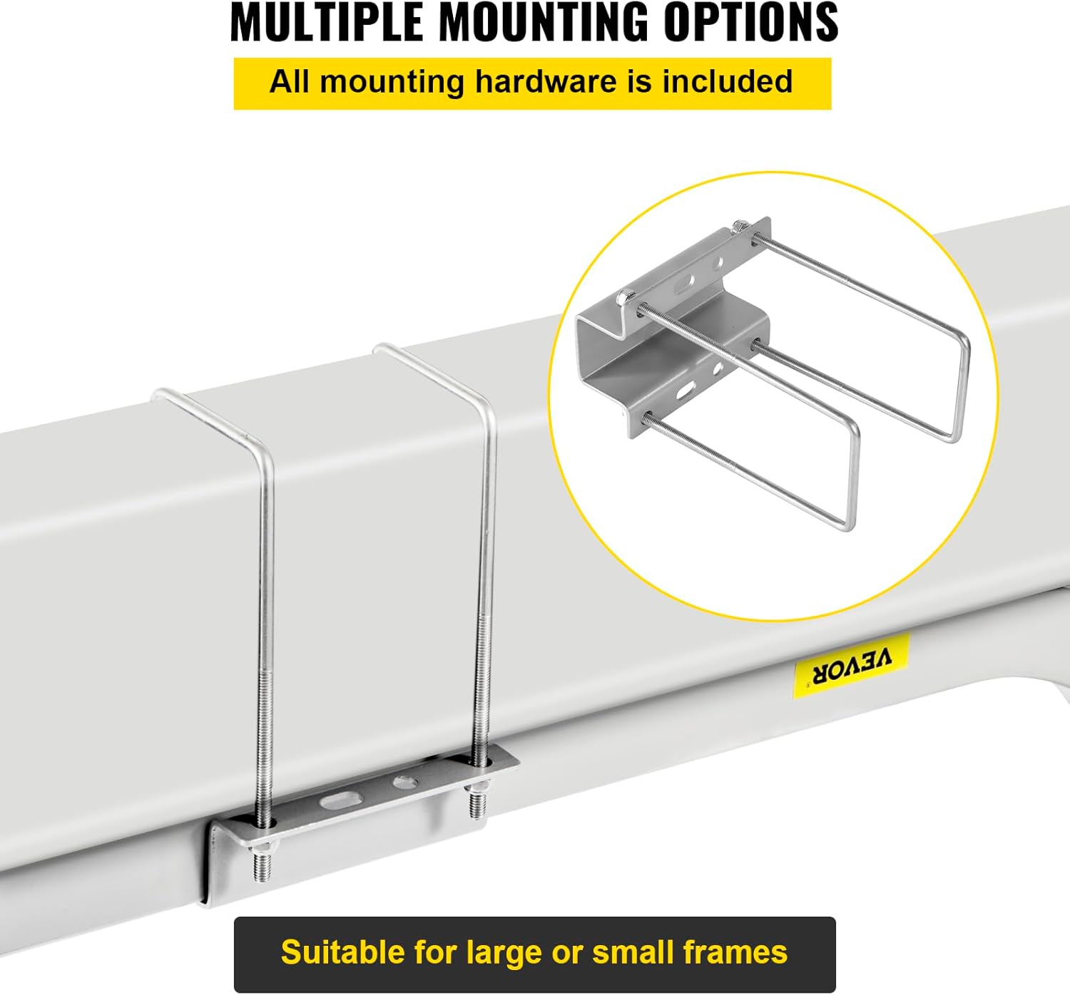 VEVOR Guías de remolque de barco, un par de guía de remolque de aluminio, guías de remolque resistentes al óxido con ancho ajustable, piezas de