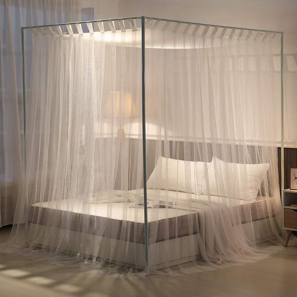 Mengersi – Dosel de cama con poste de 4 esquinas simple, Mosquitero de cama para niñas, niños y adultos