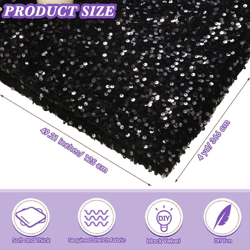 The Yard – Tela de terciopelo con lentejuelas para coser, tela brillante para coser mantel de tela brillante para vestido, camino de mesa,