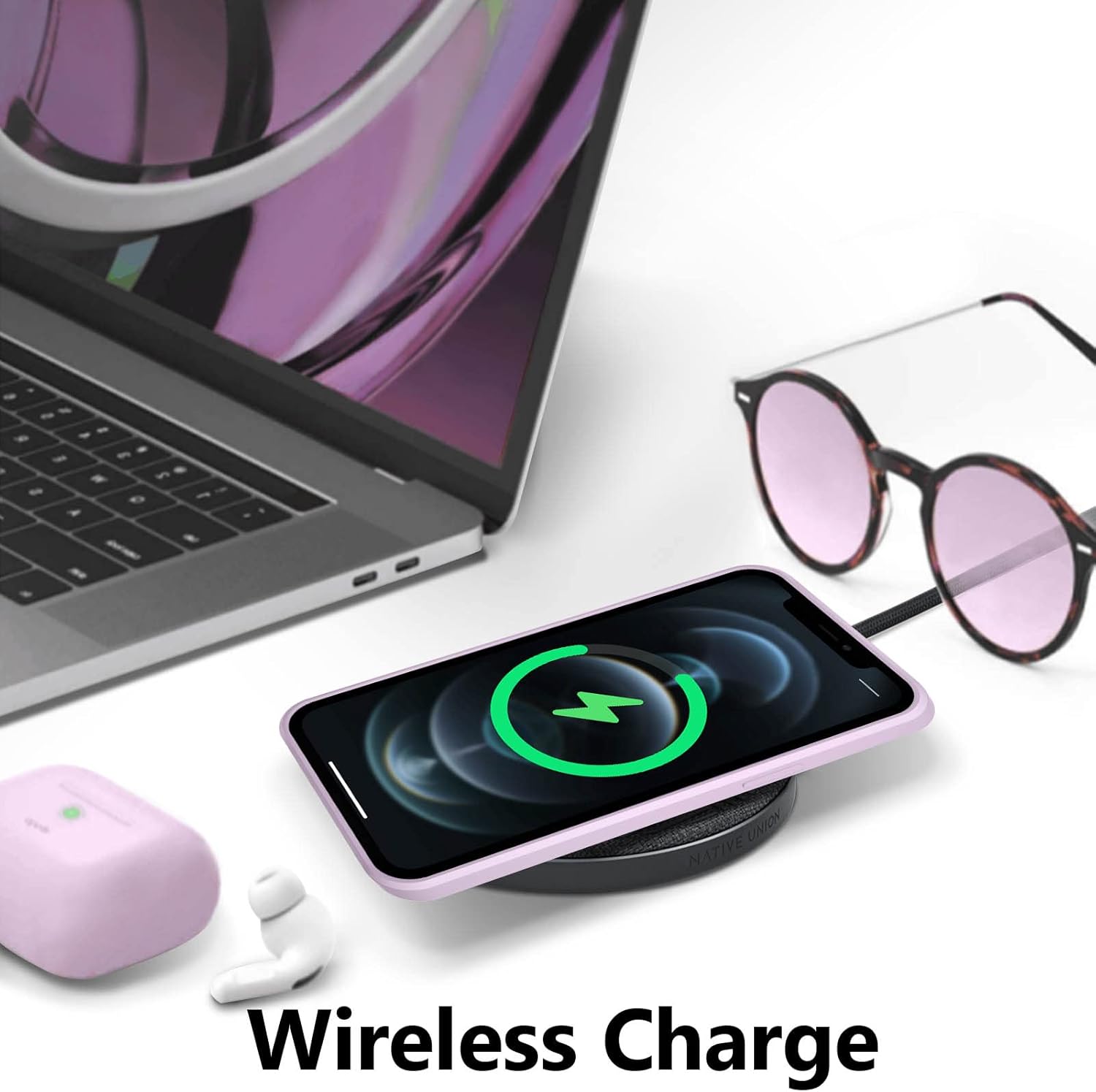 UEEBAI Funda de silicona líquida con carga inalámbrica para iPhone 13 de 6.1 pulgadas, imanes integrados compatibles con MagSafing de carga más