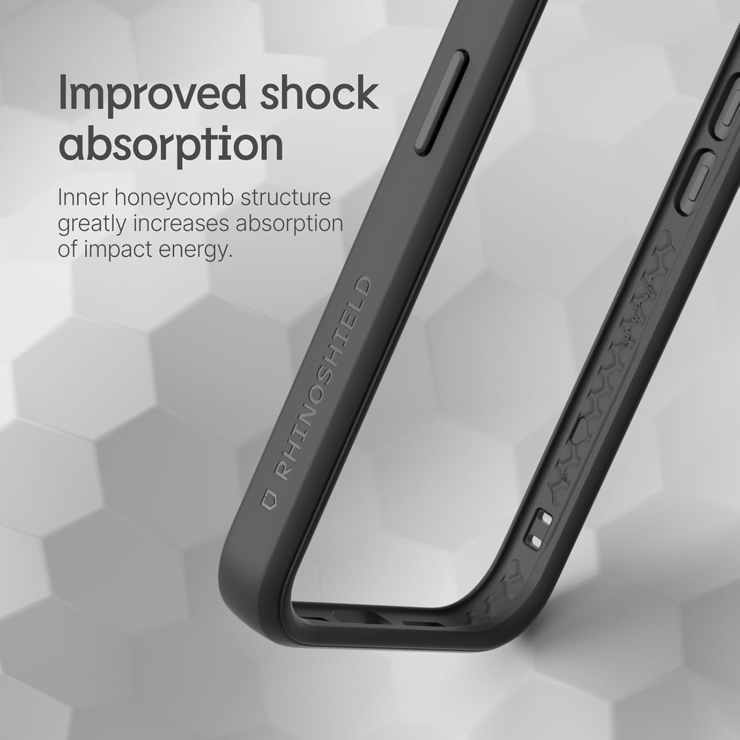 RhinoShield CrashGuard – Funda protectora de diseño delgado absorbente de golpes compatible con iPhone 15 Pro Max, protección contra caídas de 11