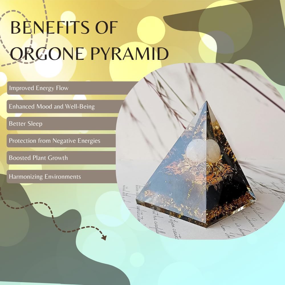 Pirámide de cristal de orgón, lapislázuli natural, pirámide de cristales curativos para protección de chakras, pirámide de constelación única para