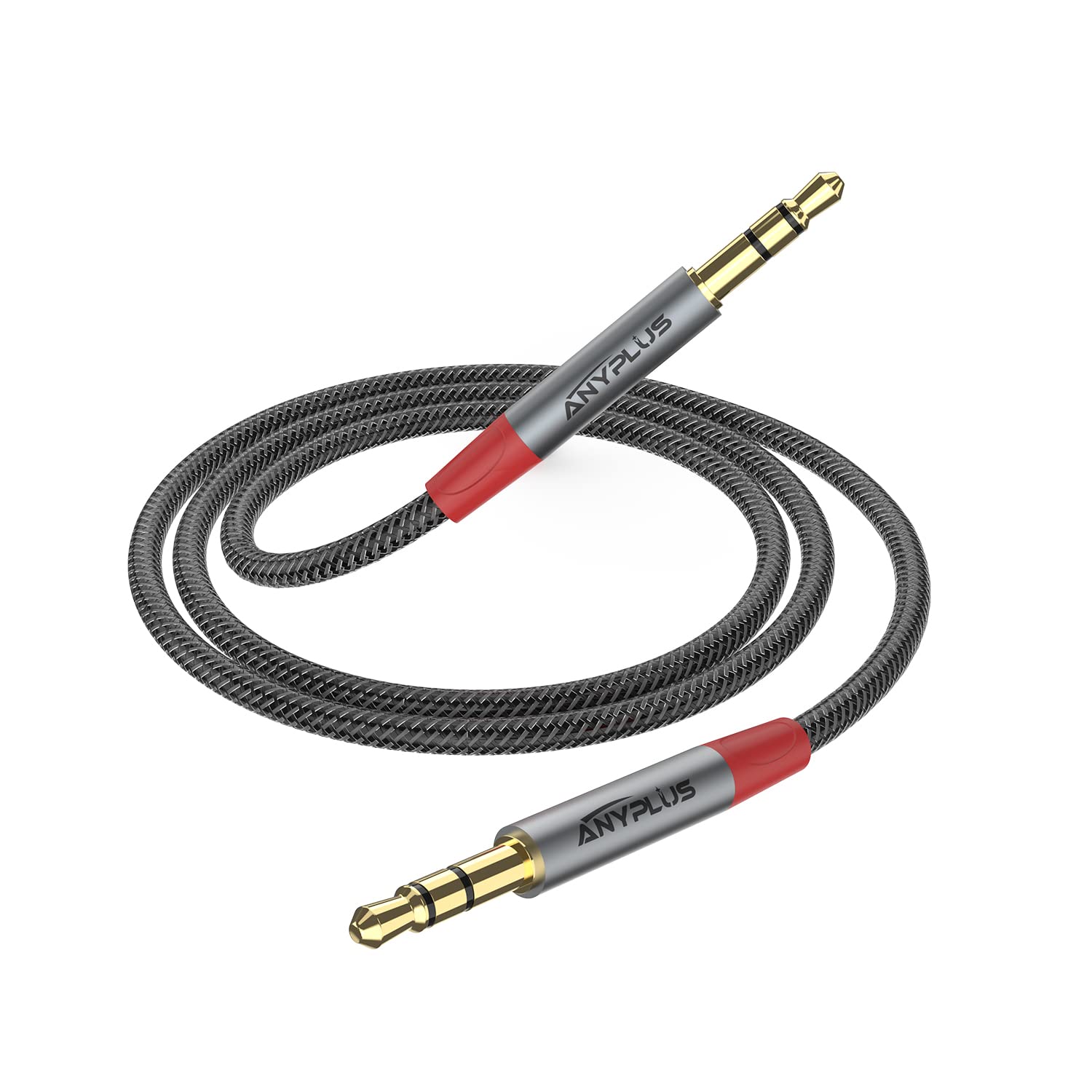 Cable auxiliar, cable auxiliar TRS macho a macho de 0.138 in para iPhone, 1M-1 paquete, cable de audio trenzado de alambre de pescado, conector