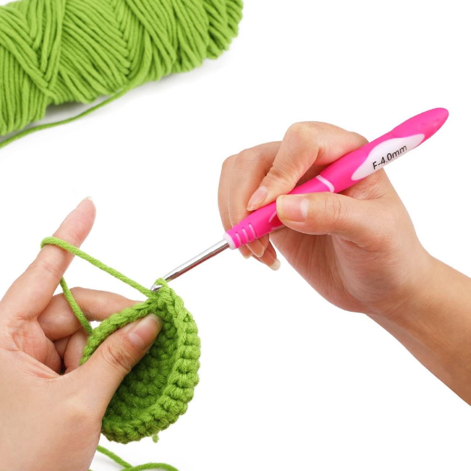 KOKNIT KOKNIT – Juego de 9 ganchos de ganchillo, B (0.079 in) – J (0.236 in) con mango ergonómico de ganchillo con gancho suave y profundo para la
