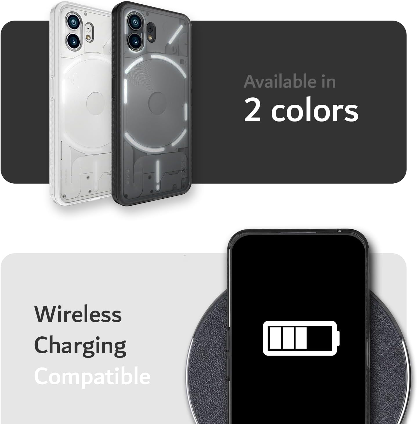 TUDIA LUCION – Funda de TPU a prueba de golpes, antiamarilleo, parte trasera dura transparente, protección de agarre ultra delgada para Nothing