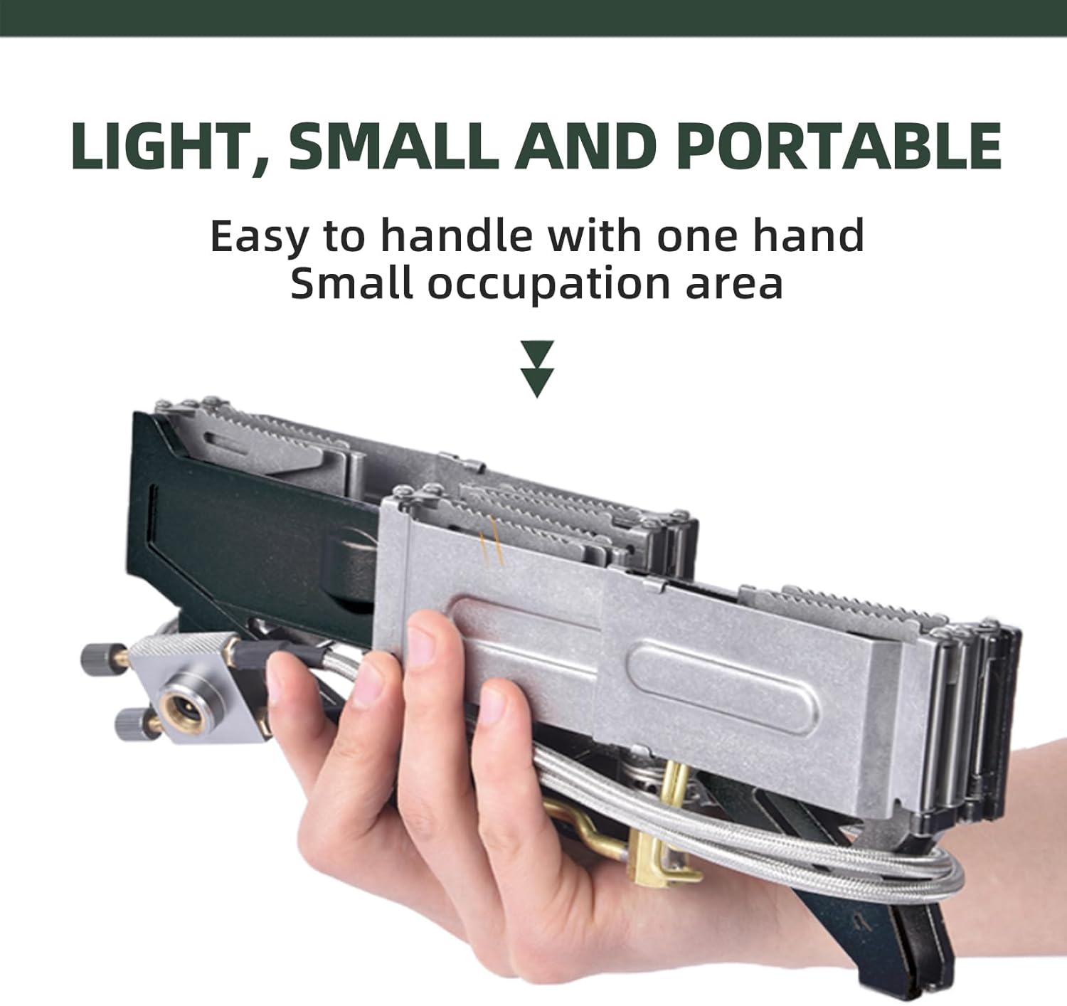 BRS -32 Estufa de camping plegable portátil expandible doble estufa – Fácil de operar, utensilios de cocina de camping con encendedor electrónico