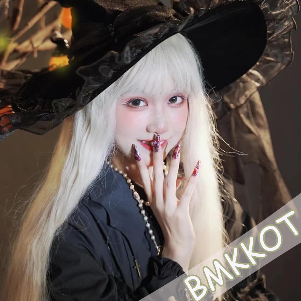 Uñas postizas largas cuadradas para Halloween, con pegamento, diseño de telaraña, lápida de gato, diseño de telaraña, uñas acrílicas, fantasma, arte