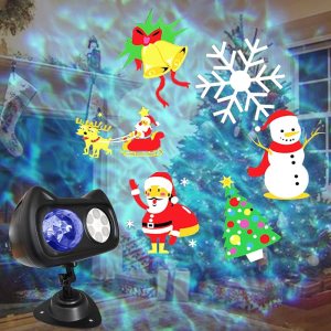 FCXJTU Proyectores LED 2 en 1 de copos de nieve de Navidad con 96 efectos HD, patrones de ondas oceánicas 3D, temporizador de control remoto FCXJTU Proyectores LED 2 en 1 de copos de nieve de Navidad con 96 efectos HD, patrones de ondas oceánicas 3D, temporizador de control remoto