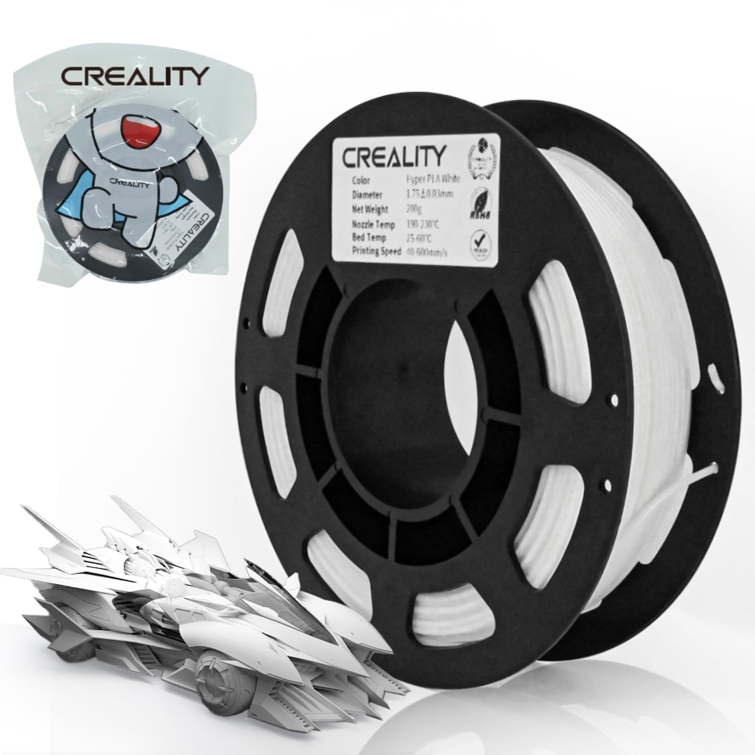 Filamento oficial Creality de alta velocidad para impresora 3D de 0.069 in, 7.05 oz, alto flujo para impresión rápida de 23.622 ins, 7.05 oz de