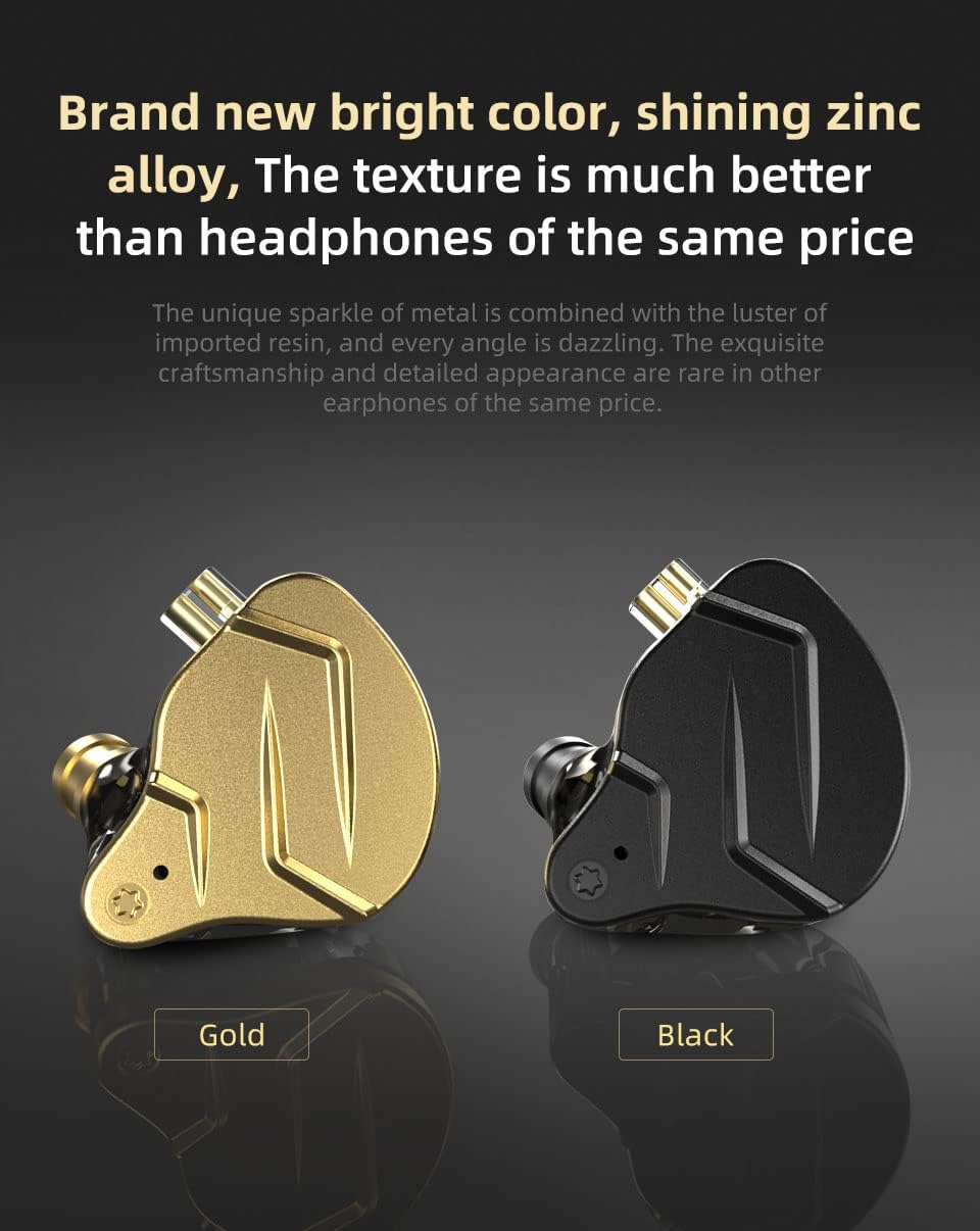 keephifi KZ ZSN Pro X Wired Ear Buds with Microphone,1BA+1DD Hybrid IEM Earphones Earbuds Punchy Bass,Comfortable Wearing, Detachable Cable for