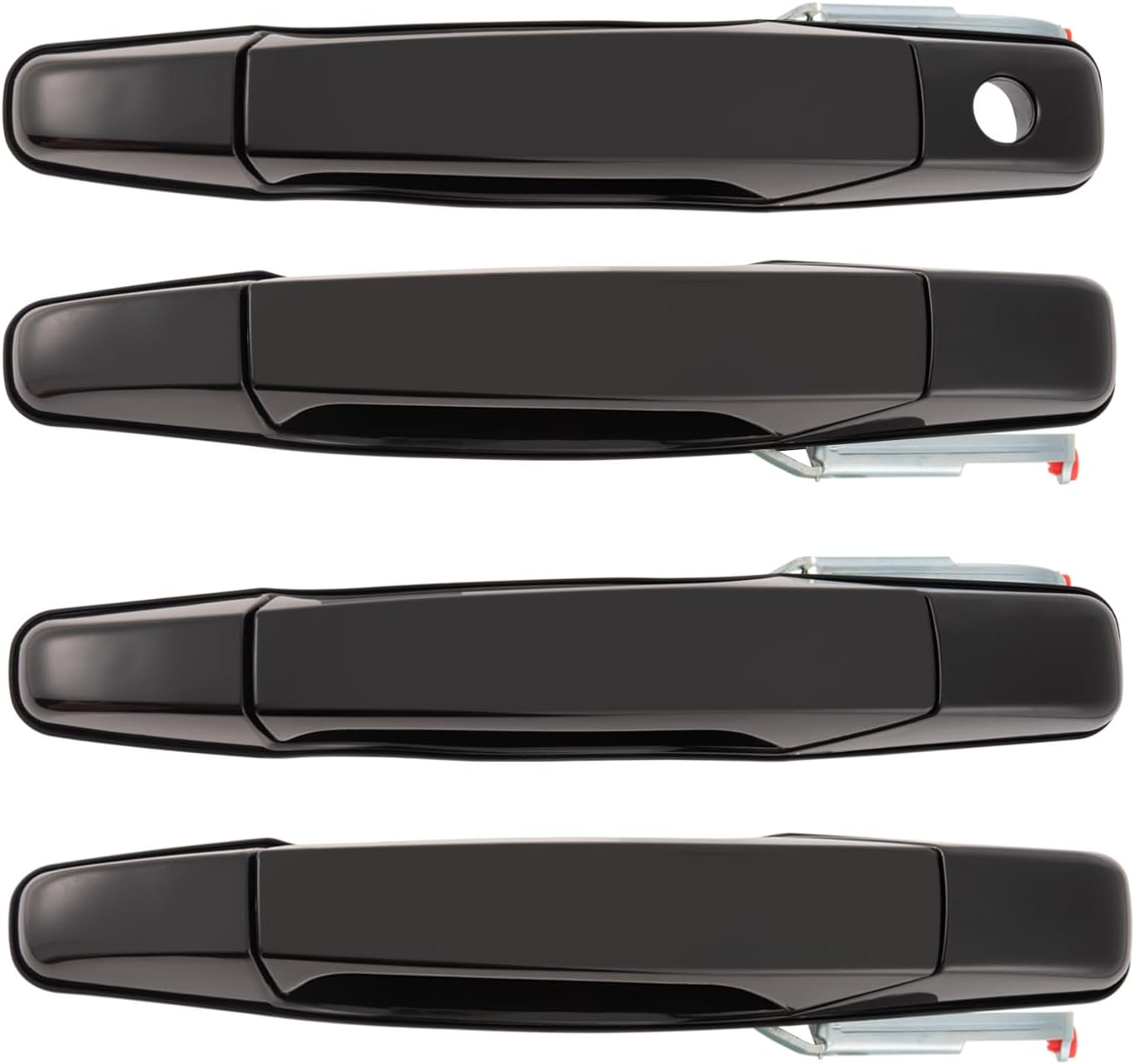 Manija de puerta exterior, 4 unidades, color negro, repuesto para Chevy Silverado Suburban Tahoe Avalanche GMC Sierra Yukon Cadillac Escalade