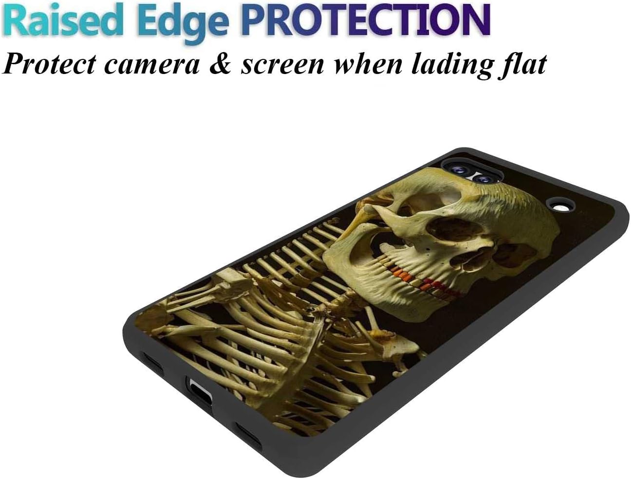 Compatible con Google Pixel 6A – Funda de esqueleto para Google Pixel 6A, After Hours Van Gogh, pintura artística, patrón de calavera y esqueleto