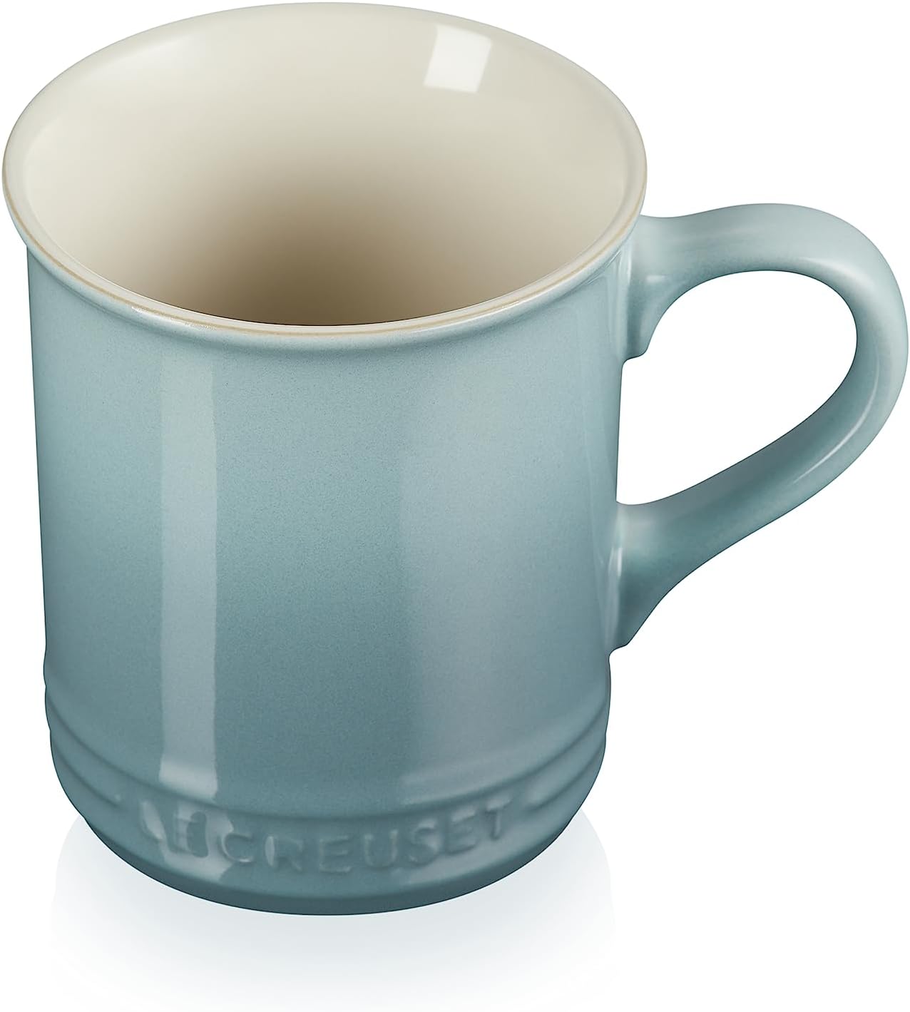 Le Creuset Juego de 2 tazas de esmalte en acero con acabados metálicos y cerámica, 1.25 cuartos de galón de agua y (2) tazas de 14 onzas, sal marina