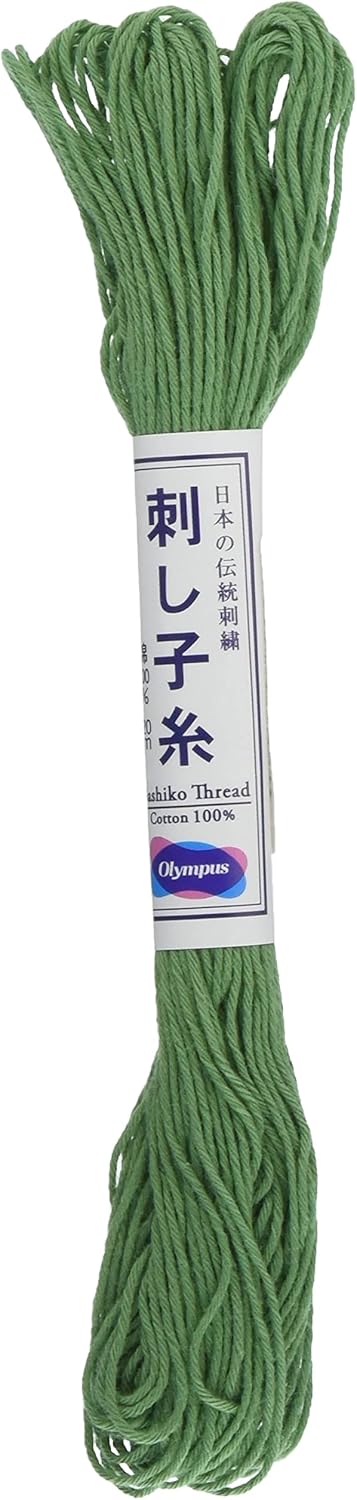 Olympus Sashiko – Madeja de hilo verde (65.6 ft)